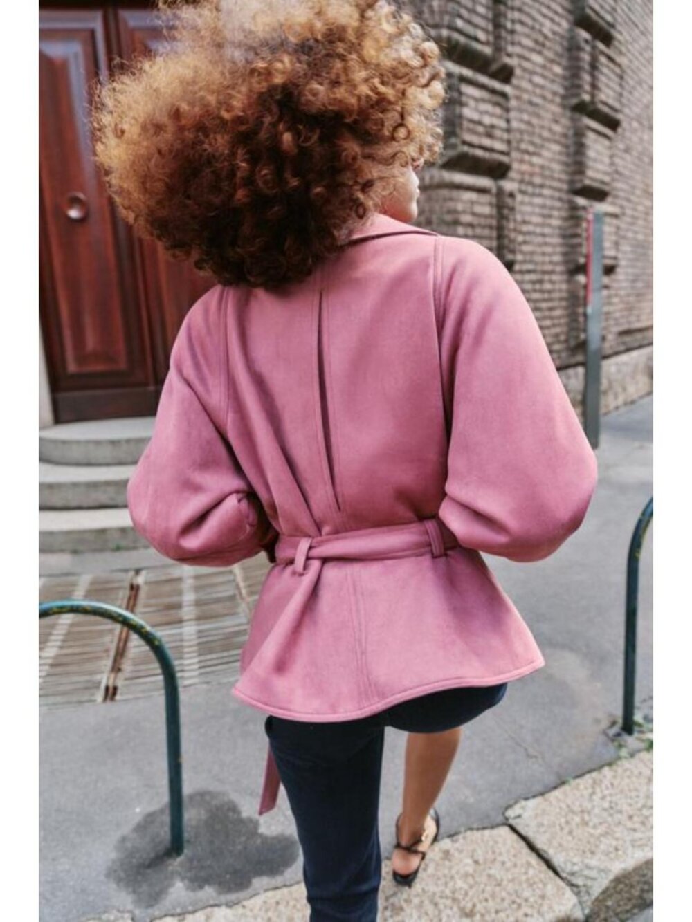 ZARA FAUX SUEDE BELTED JACKET - Picture 4 of 10